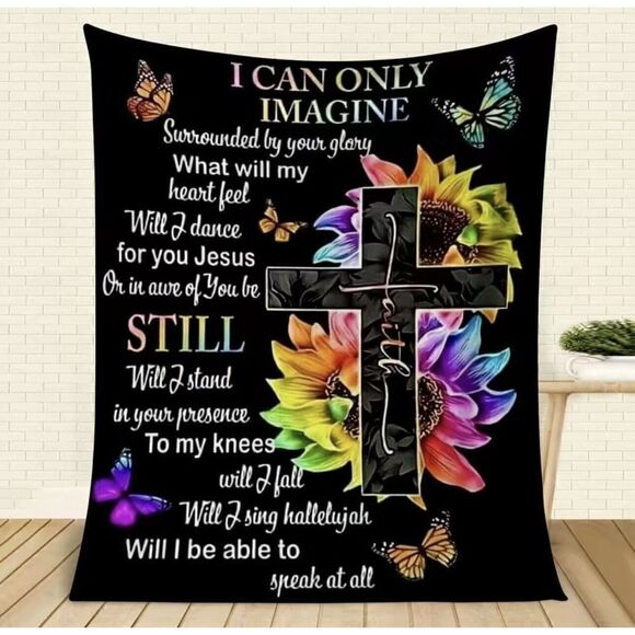 Christian Cross 3D Throw Blanket. 50”x60”. Ultra Soft. NWT. - Picture 2 of 4